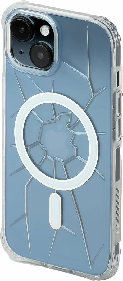 Mbështjellës Kingxbar Crack Series për iPhone 15, MagSafe, transparent