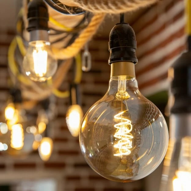 Llambë smart Shelly Vintage G125, Wi-Fi, LED, E27, ngjyrë kafe e lehtë