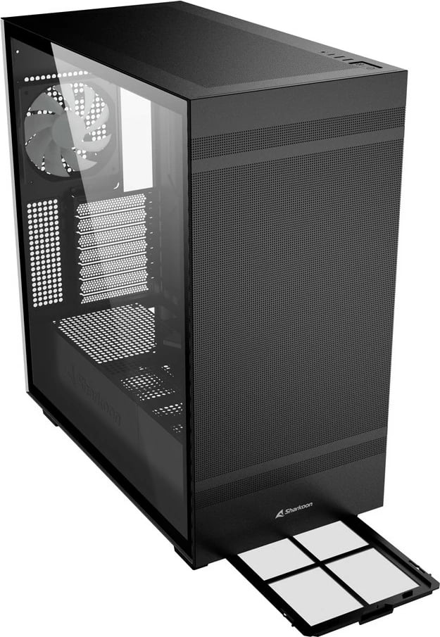 Kasë Sharkoon Rebel C50 RGB, Full Tower, e zezë, xham i temperuar, RGB