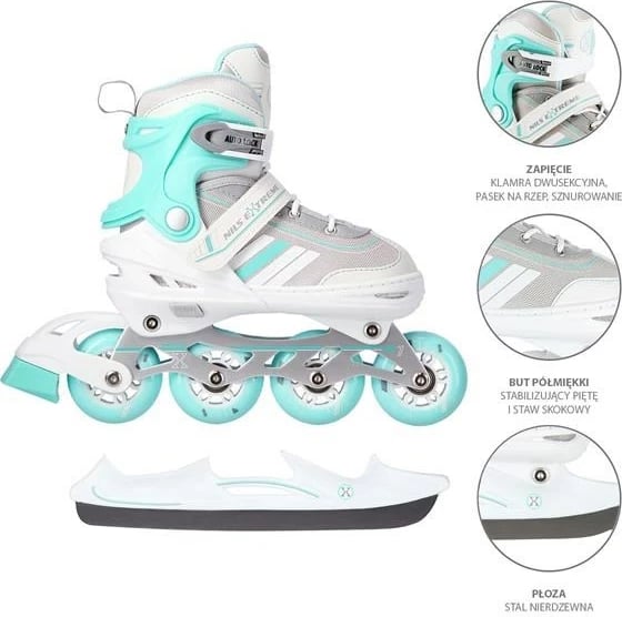 Patina NILS eXtreme NH18191 2IN1, Bardhë & Blu, Nr. S (29-33)