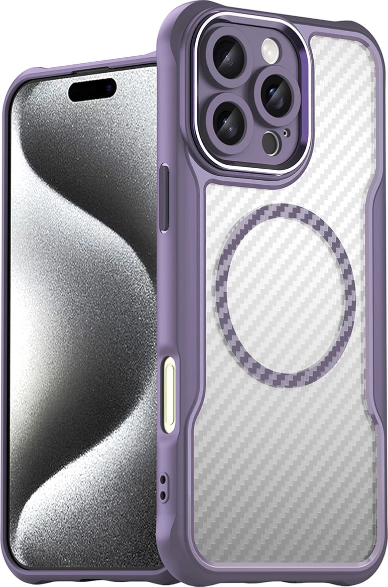 Mbështjellës Hurtel Leading Series MagSafe për iPhone 16 Pro, TPU, Vjollcë