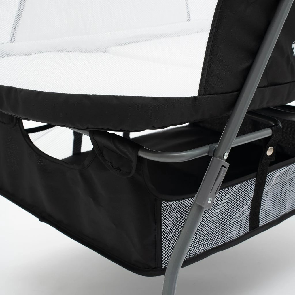 Djep i palosshëm, Baby Mix, Dreamy Nest, me rrjetë kundër insekteve, shportë ruajtjeje dhe çantë bartëse, gri