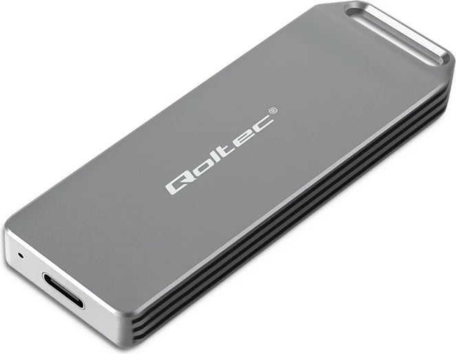 Kasë Qoltec për SSD M.2 NVMe, 2TB, USB 3.1, Argjendtë