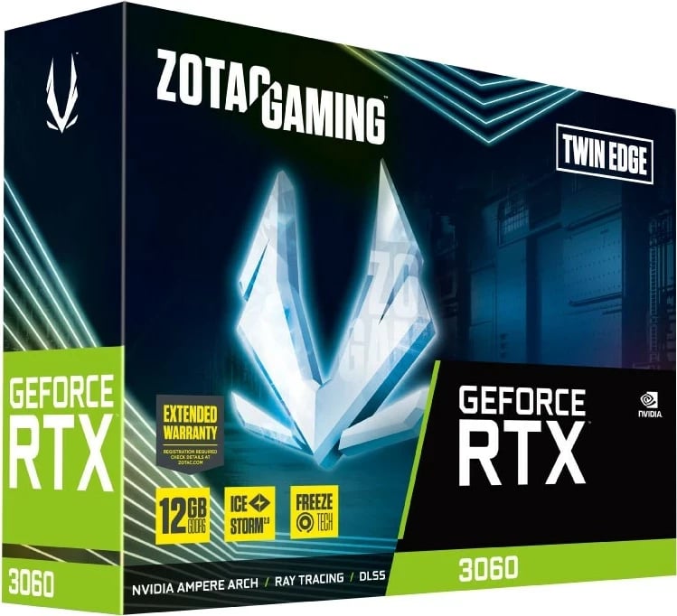 Kartë grafike ZOTAC GAMING GeForce RTX 3060 Twin Edge, 12 GB GDDR6, e zezë