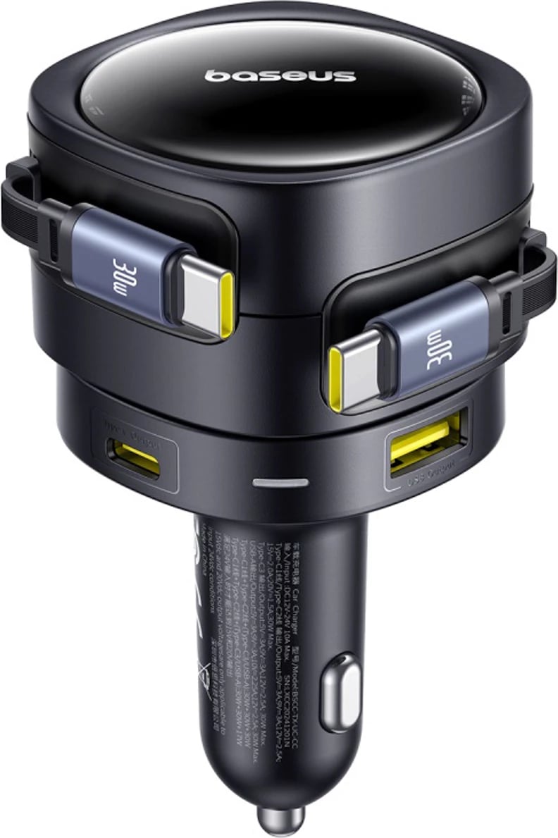 Karikues veture Baseus Enjoyment Max 90W, 2x USB-C + USB-A + kabllo USB-C, i zi