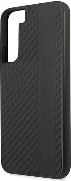 Mbështjellës Mercedes AMG AMHCS22MBLSCA për Samsung Galaxy S22+, hardcase Carbon Stripe&Embossed, i zi