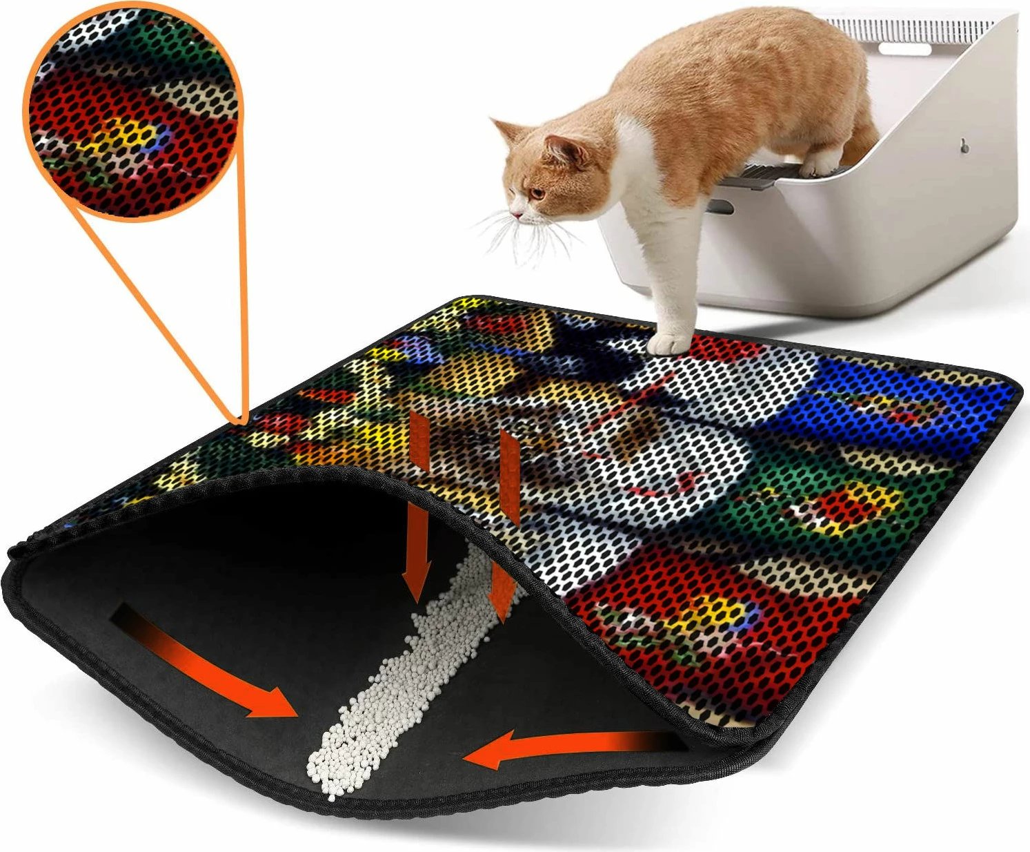 Tapet për rërë maceje, shumëngjyrësh, Paws & Whiskers, Nrszn0178, 45x60cm