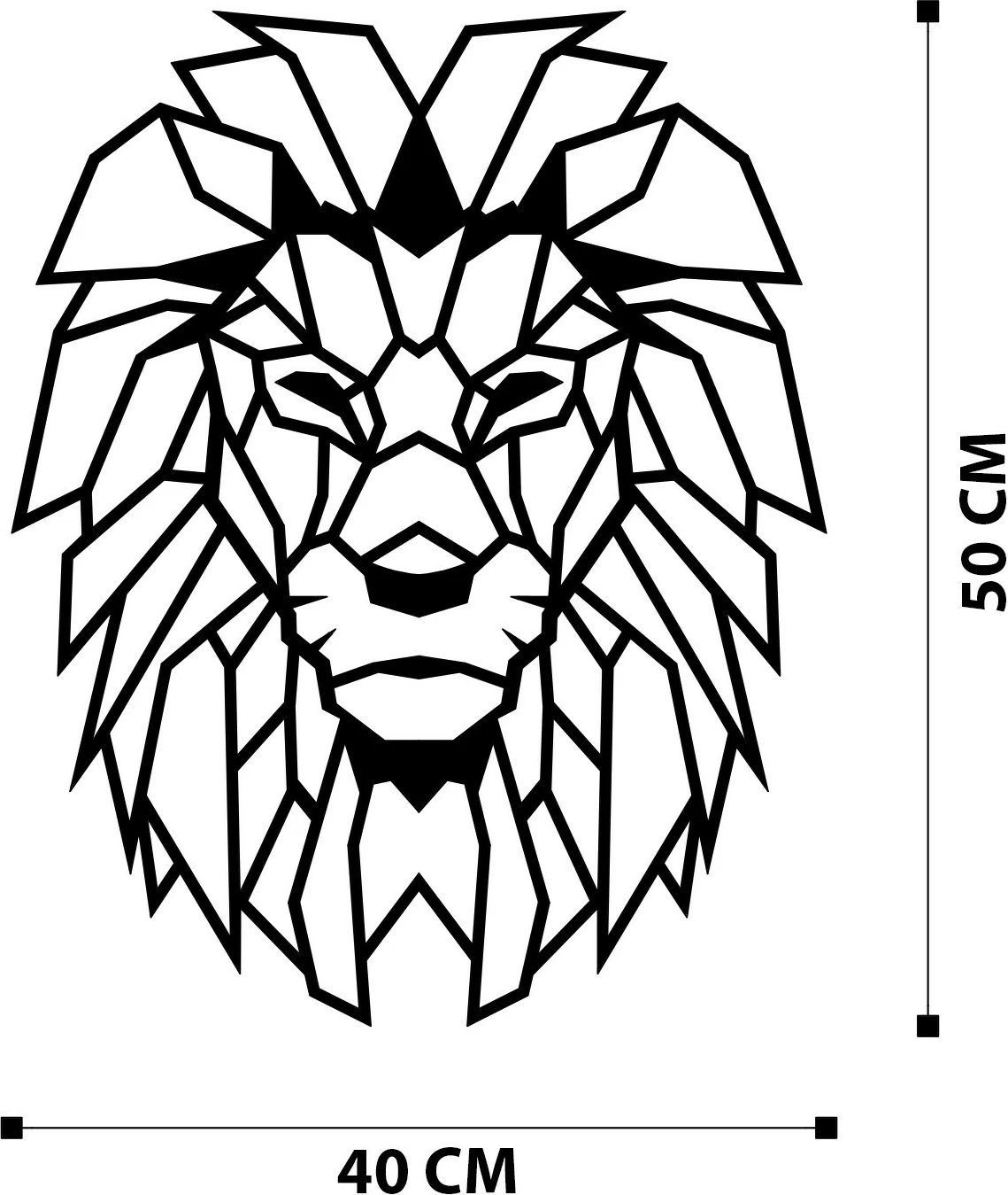 Aksesor dekorativ metalik për mur, luan, Wallity, ngjyrë e zezë