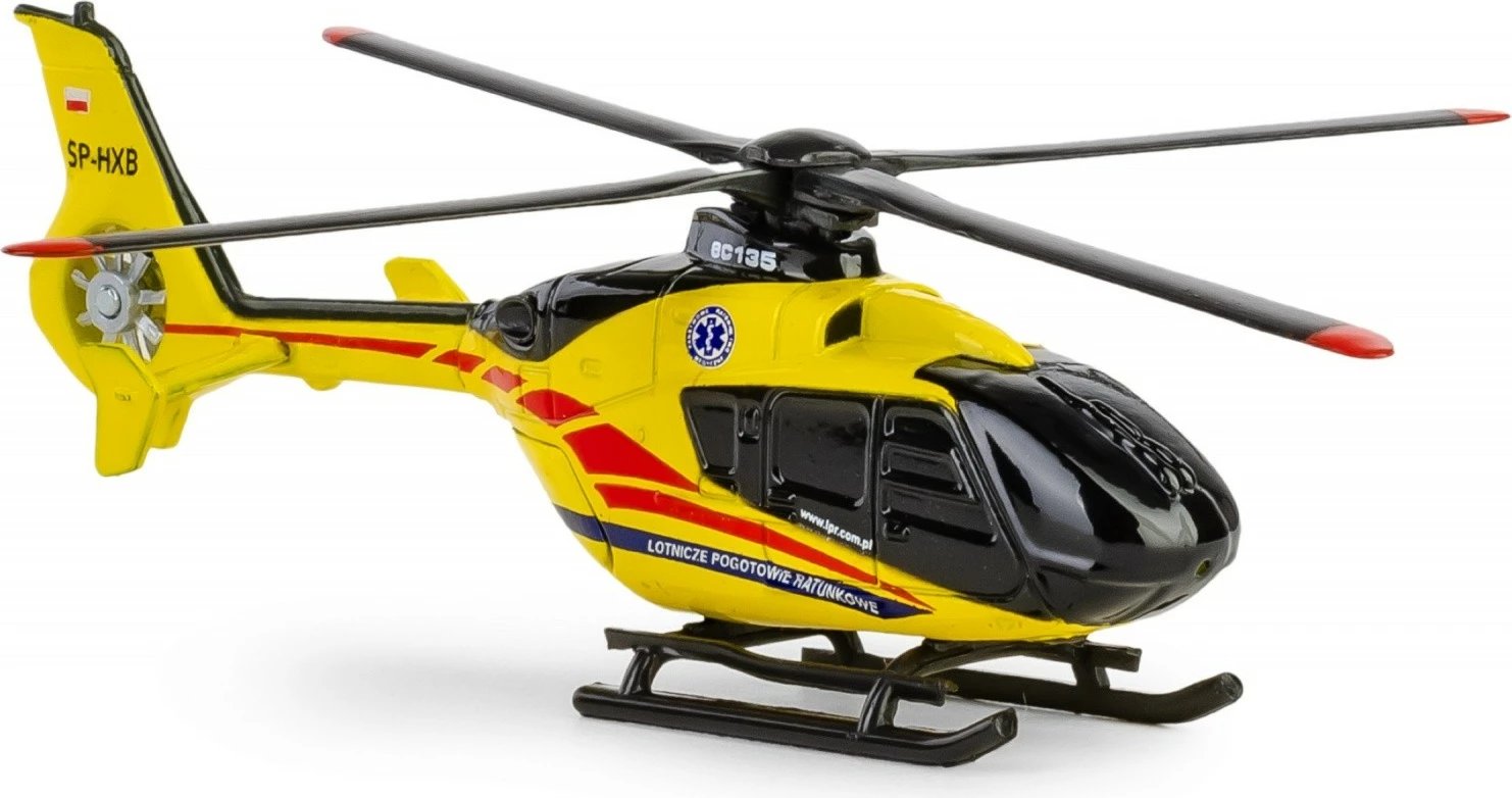Helikopter lodër Daffi AIRBUS EC135, 1:100, Metal/Plastikë, Verdhë