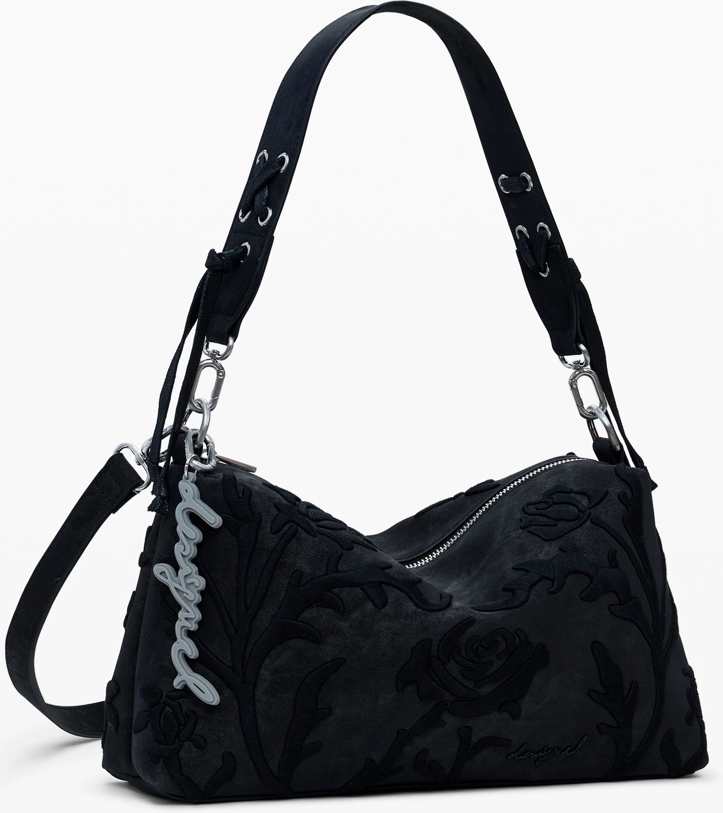 Çantë DESIGUAL Romeo Floral Bergamo femra, e zezë