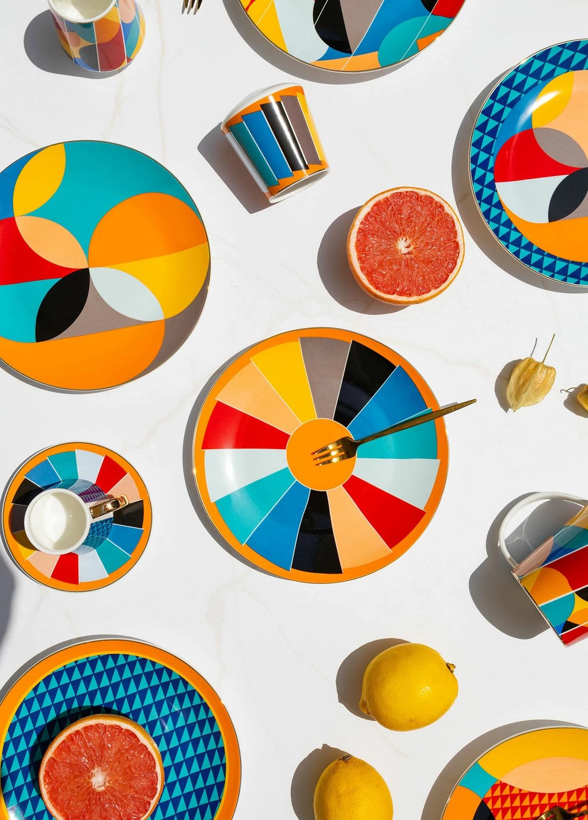 Set pjatash për ëmbëlsira, shumëngjyrëshe, Hermia, DNR0077, 6 copë