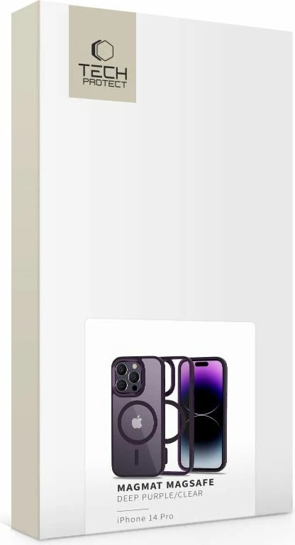 Mbështjellës Tech-Protect MagMat MagSafe për iPhone 14 Pro, Transparent/Vjollcë