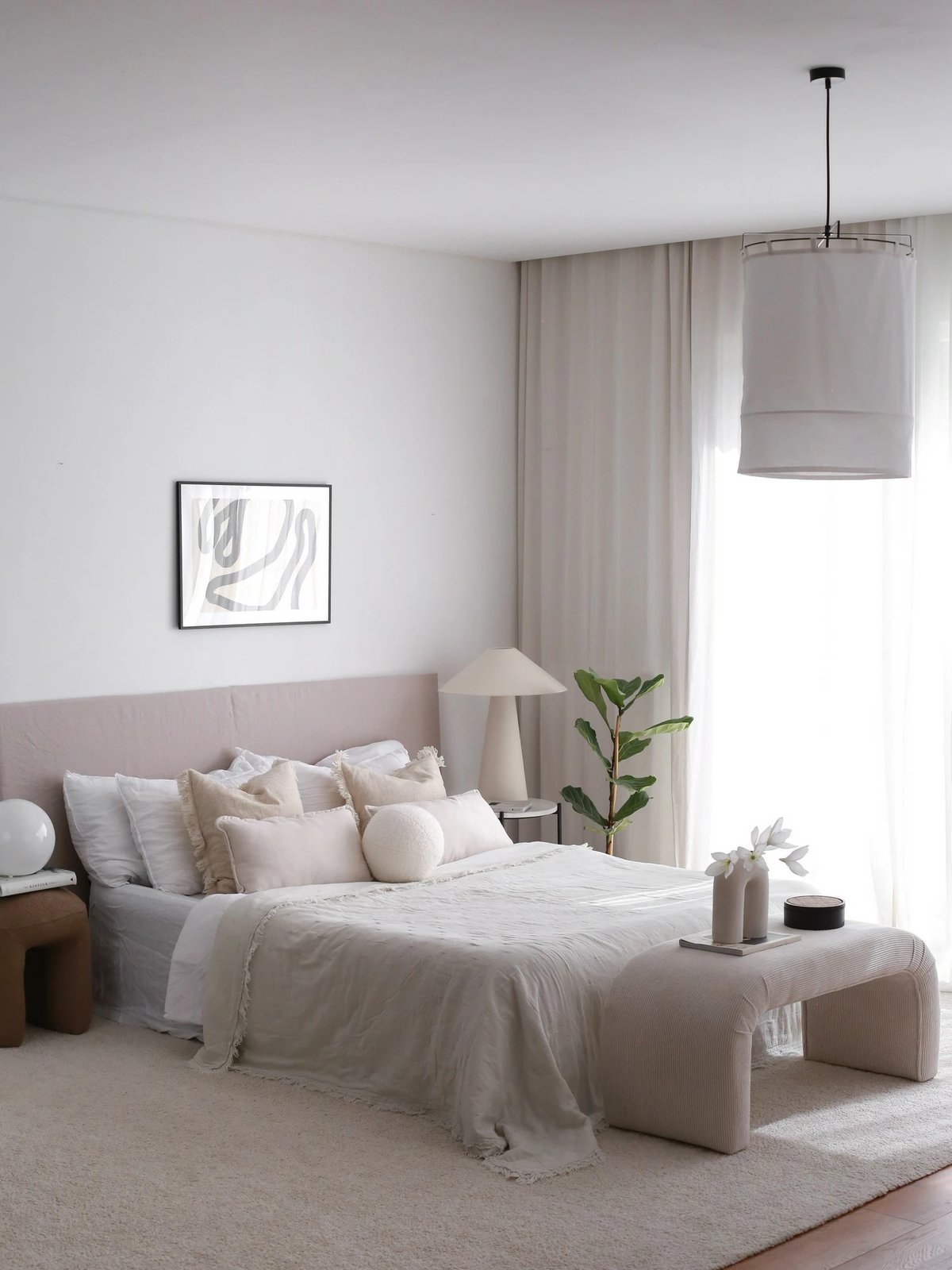 Pouf Atelier del Sofa, Nu Bench fitilli, ngjyrë e bardhë