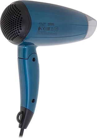 Tharëse flokësh, Adler, AD 2263, 1600-1800W, dorezë palosëse, 2 nivele nxehtësie dhe shpejtësie, blu e errët