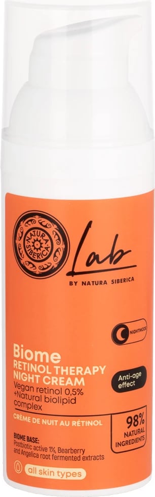 Krem nate për fytyrë për femra Natura Siberica Lab Biome Retinol Therapy, 50ml