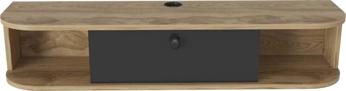 Komodë TV Skye Decor, ngjyrë e zezë dhe lisi Oud, Ibarra