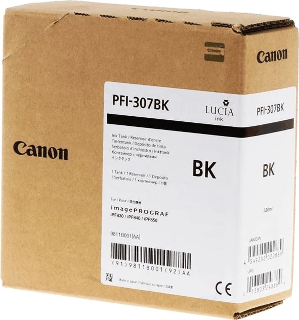 Bojë printeri, Canon, PFI-307BK 9811B001, 330 ml, e zezë