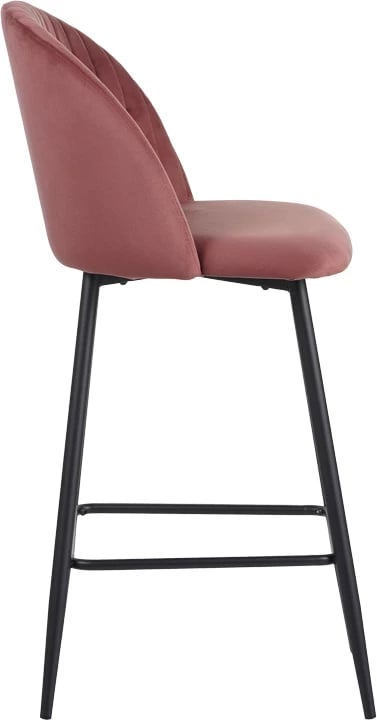 Karrige për bar Barow, kadife, ngjyrë mollë e kalbur, këmbë metali të zeza, 53x46.5x96.5