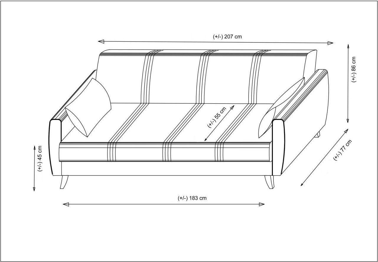 Divan-krevat 3 vendësh, Atelier del Sofa, Zaden, bezhë