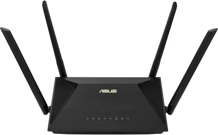Router Wi‑Fi 6, Asus RT-AX53U AX1800, 3x LAN Gigabit + 1x WAN Gigabit, USB 2.0, e zezë