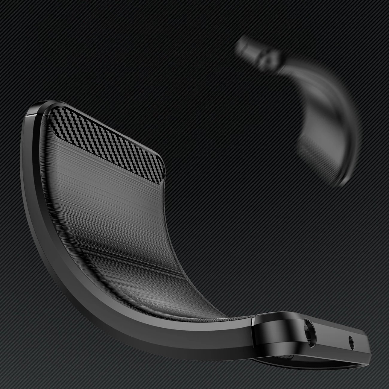 Mbështjellës Hurtel Carbon Case për iPhone 17 Air, TPU, i zi