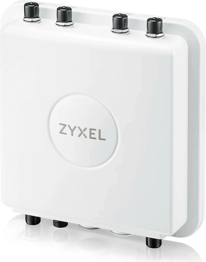 Pikë aksesi Wi‑Fi 6 e jashtme, Zyxel WAX655E (WAX655E-EU0101F), 4x4 AX5400 dual-band, port 2.5GbE PoE, IP67, antena të jashtme, e bardhë, me set montimi