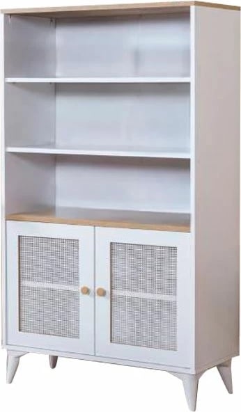 Raft librash Skye Decor, Calvin, i bardhë dhe lis