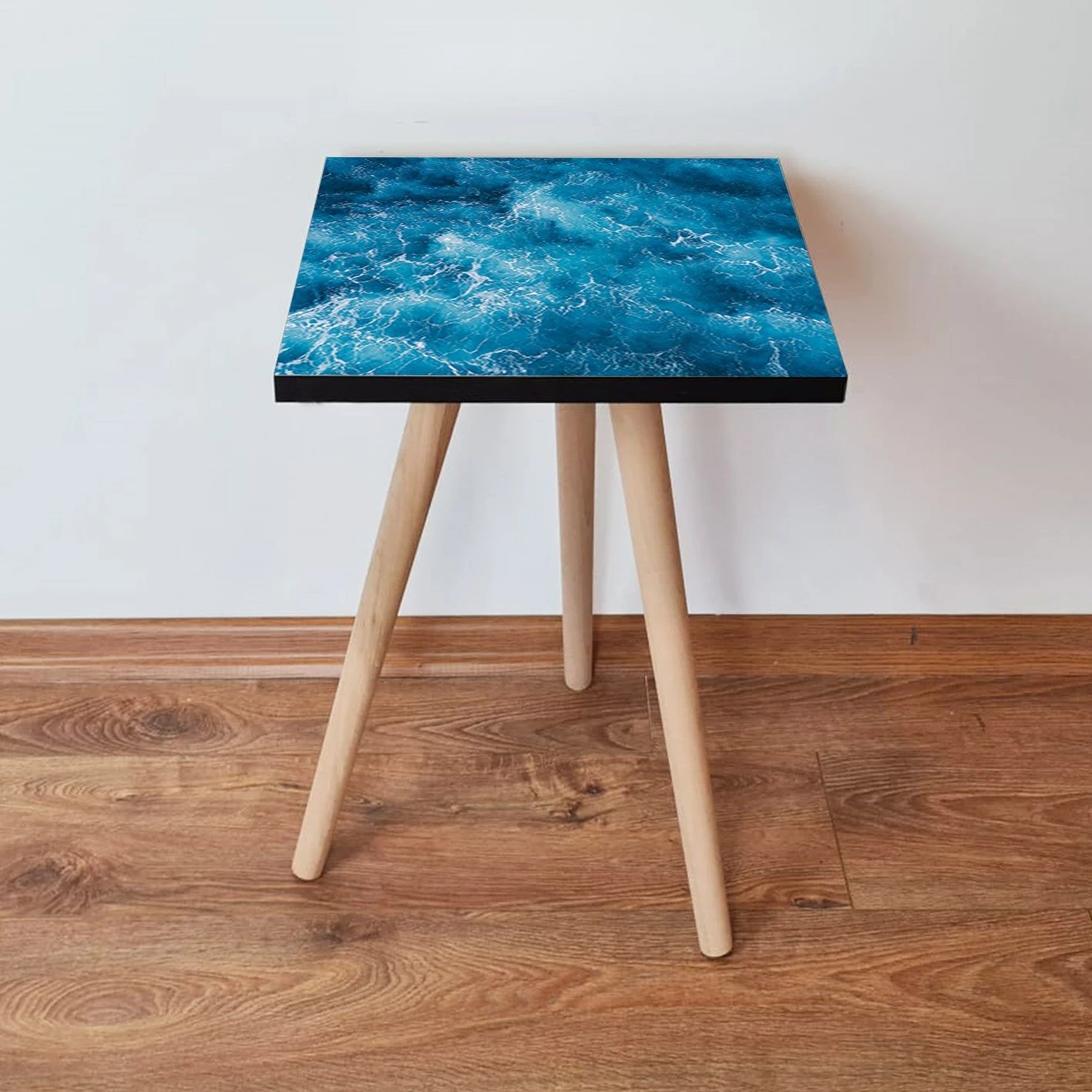 Tavolinë anësore, Skye Decor, Shp357, ngjyrë kaltër-bardhë