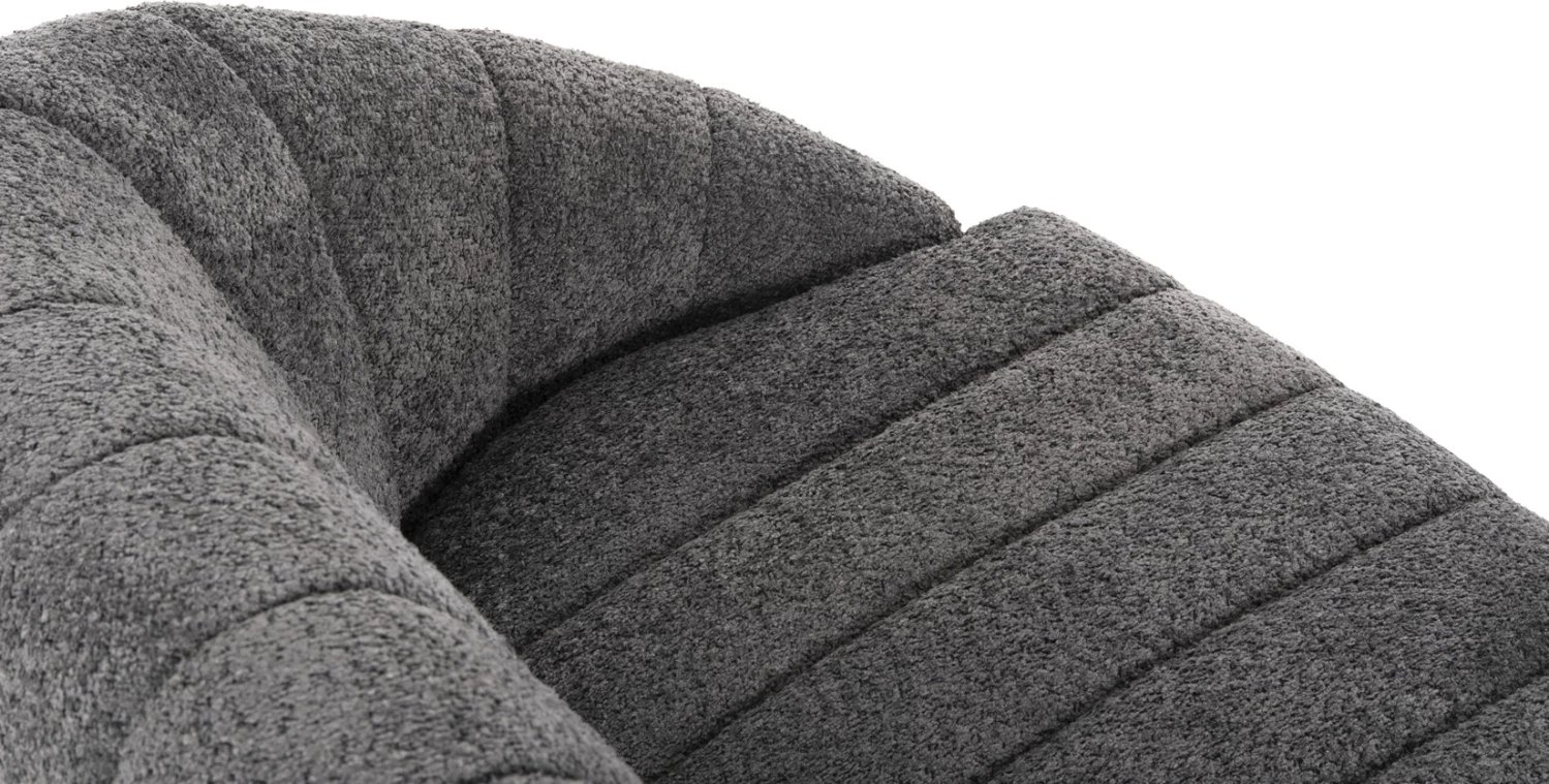 Divan dy vendesh MOBY FH9595.01, pëlhurë boucle gri, 145x82x67H cm