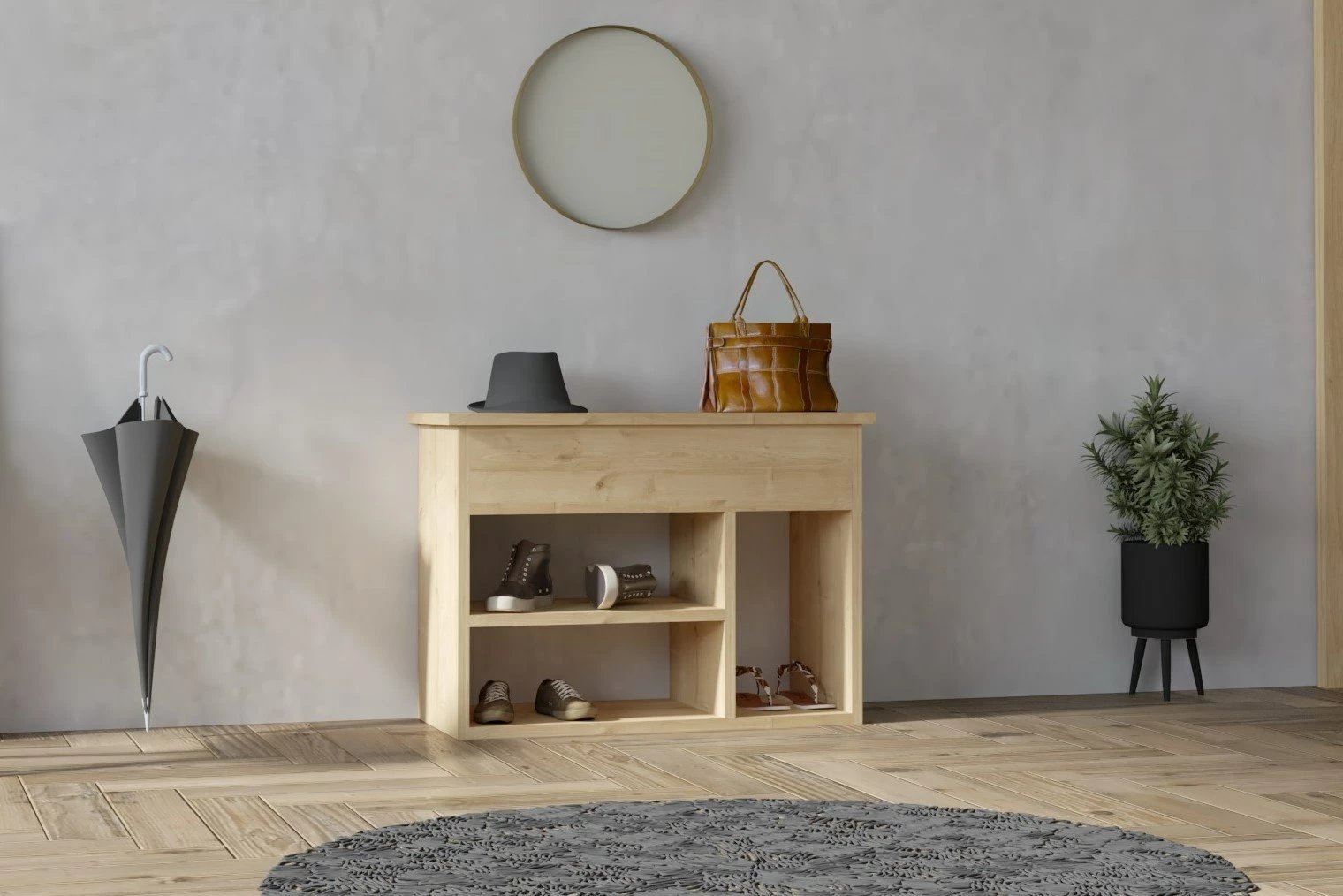 Dollap për këpucë Hanah Home, Furnas, ngjyrë lisi