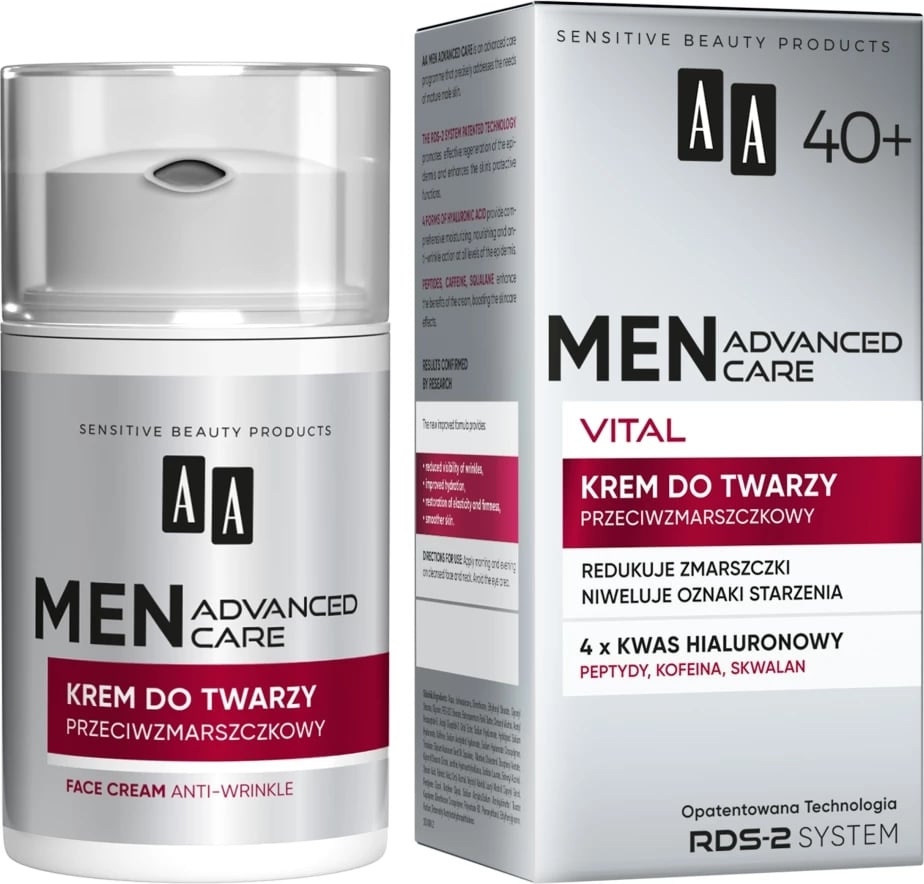 Krem fytyre kundër rrudhave për meshkuj AA Men Advanced Care Vital 40+, 50ml
