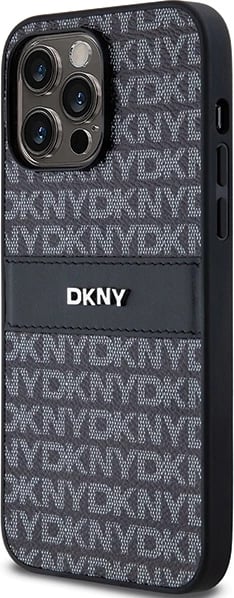 Mbështjellës DKNY Mono Stripe & Metal Logo për iPhone 14 Pro Max, i zi