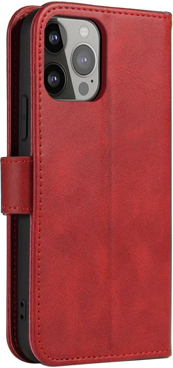 Mbështjellës Hurtel Magnet Case për Samsung Galaxy S23+, me portofol dhe qëndrim, e kuqe
