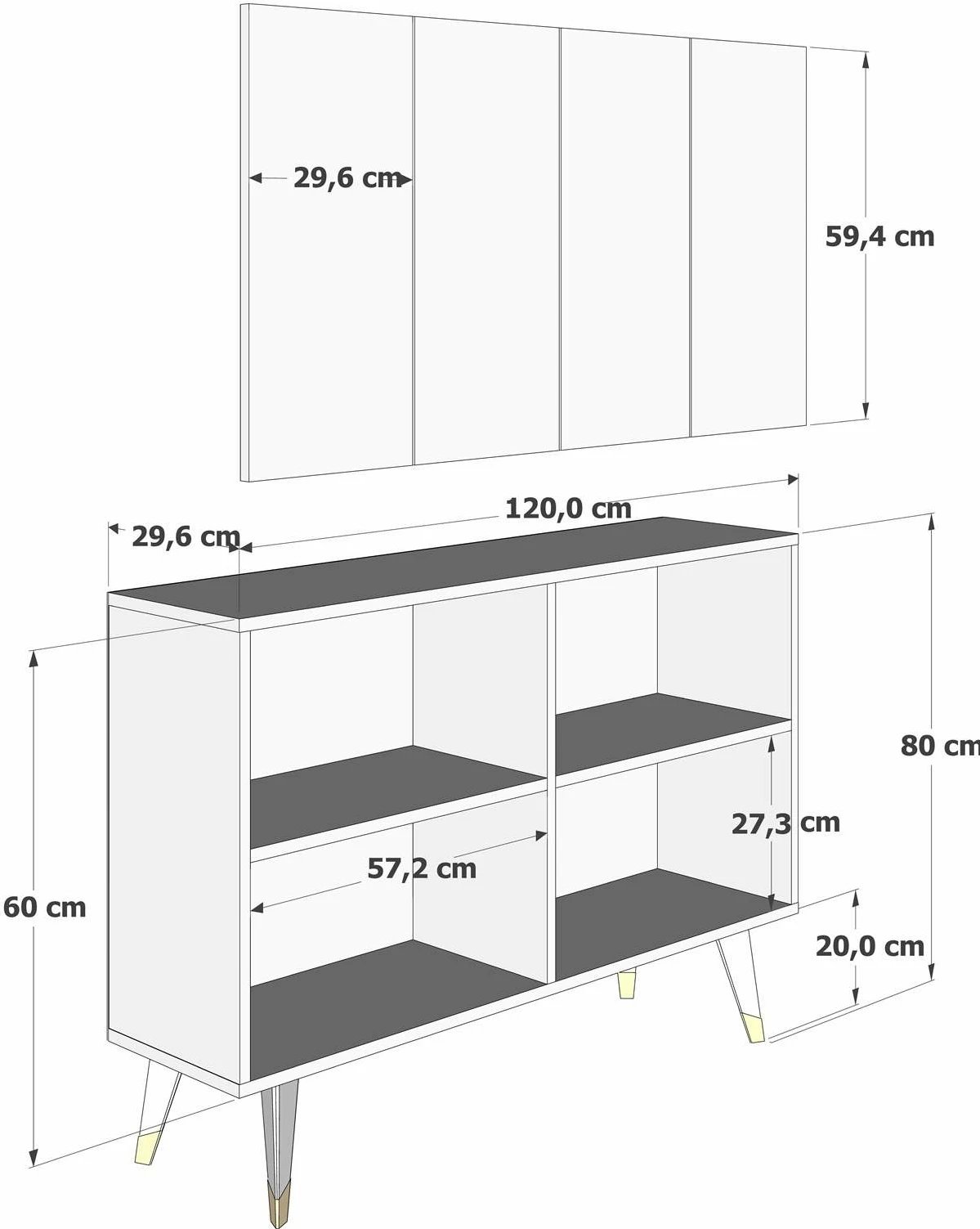Konsol Skye Decor, anthracite, e zezë, argjend, 8173KM-32