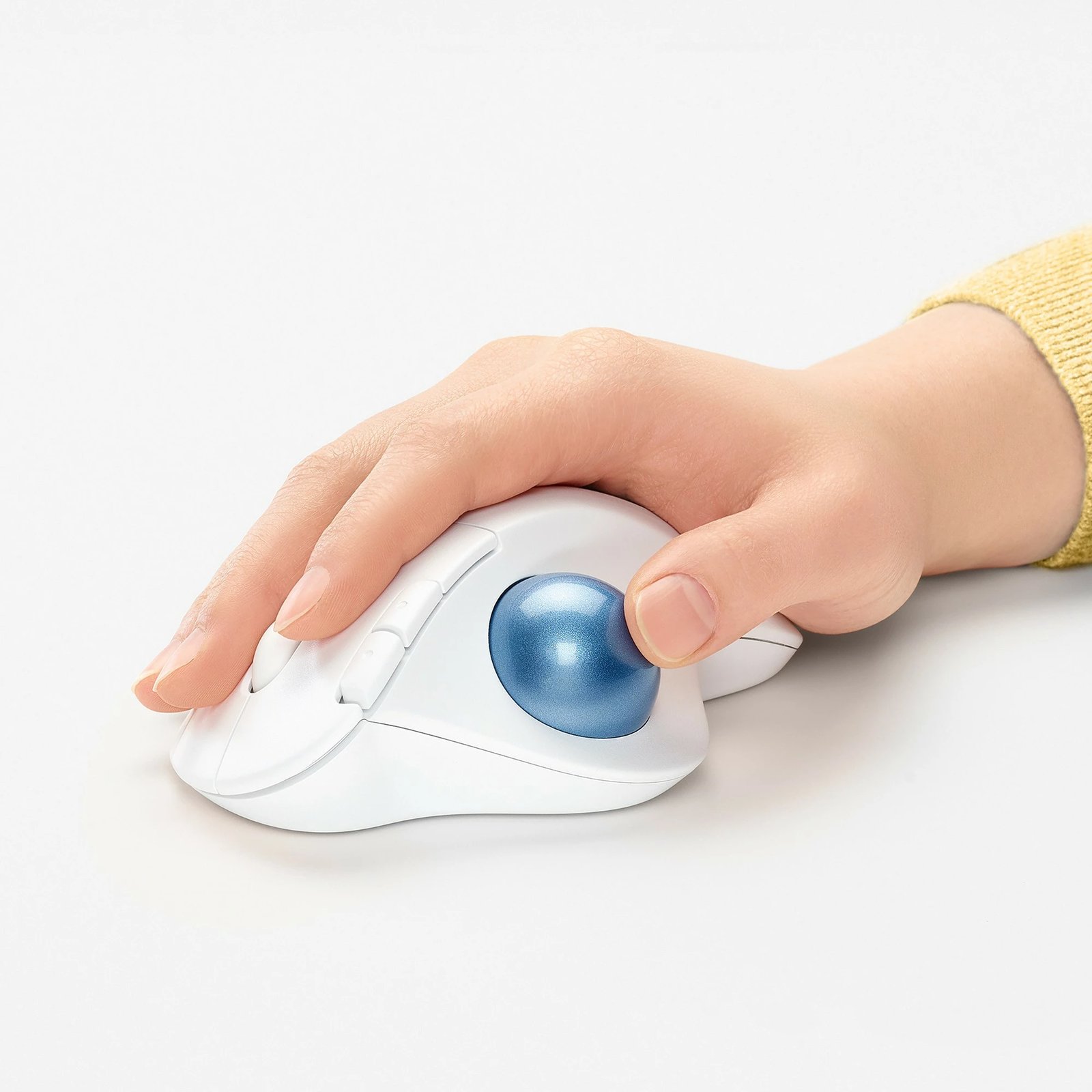 Maus Logitech M575 ERGO wireless trackball, i bardhë