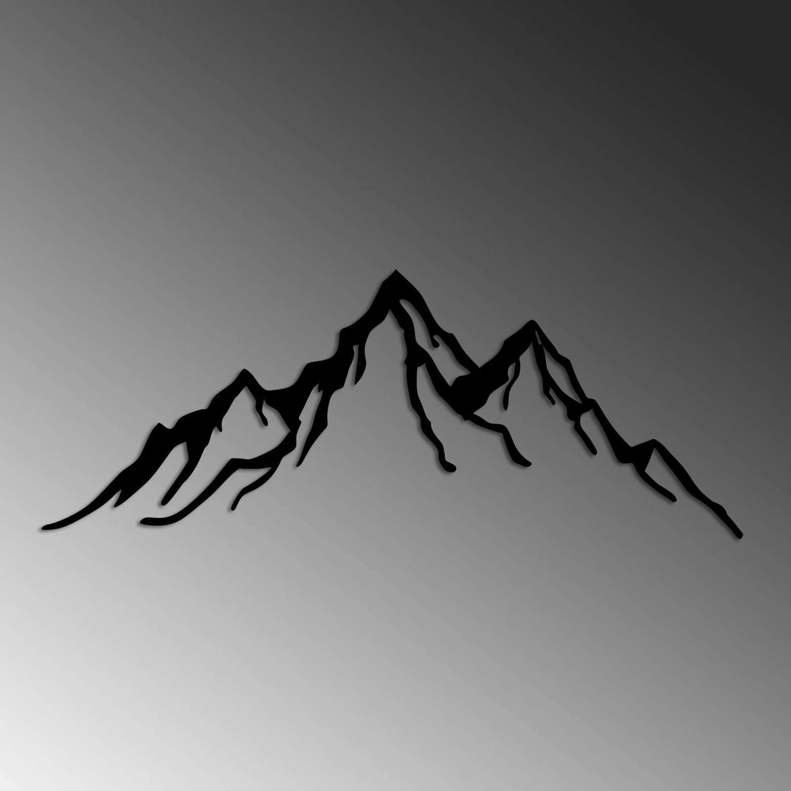 Aksesor dekorativ metalik për mur, Wallity, mal, 52x20cm