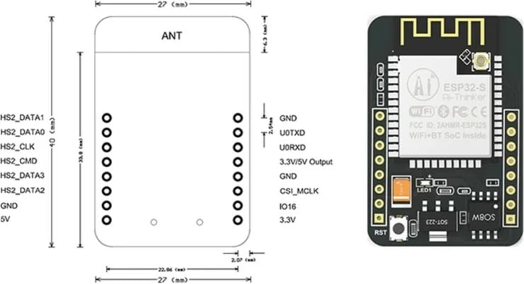 Modul kamerë ALLNET 4duino ESP32, OV2460
