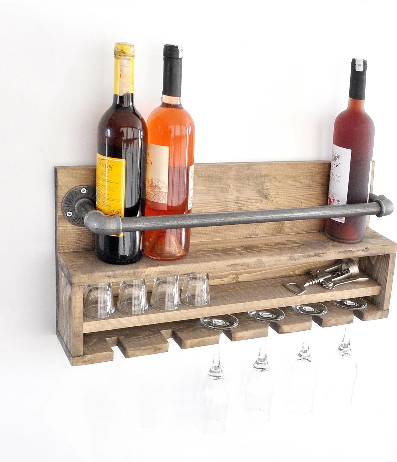 Raft muri me tuba, dru bredhi, ngjyrë arre e zezë, Boruraf216