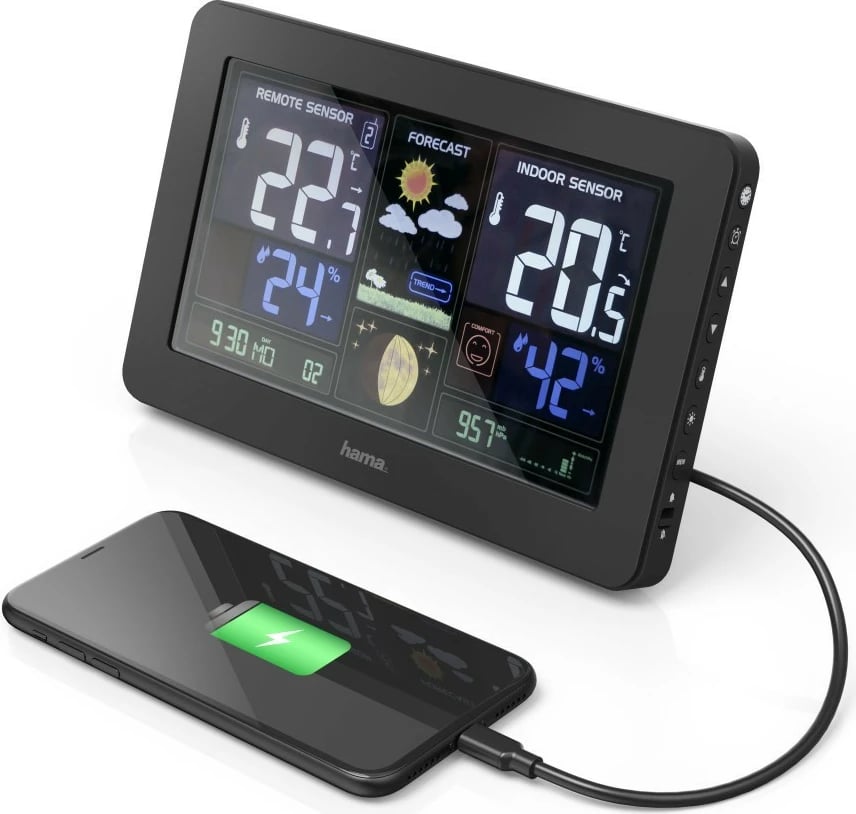 Stacion moti Hama 186380 Premium me USB, me sensor pa tela, i zi