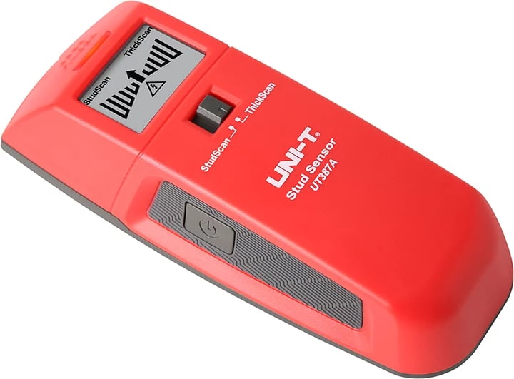 Detektor muri, UNI-T UT387A, dy moda StudScan/ThickScan, detektim dru/metal deri 28.5 mm dhe kabllo me rrymë deri 50 mm, e kuqe-gri