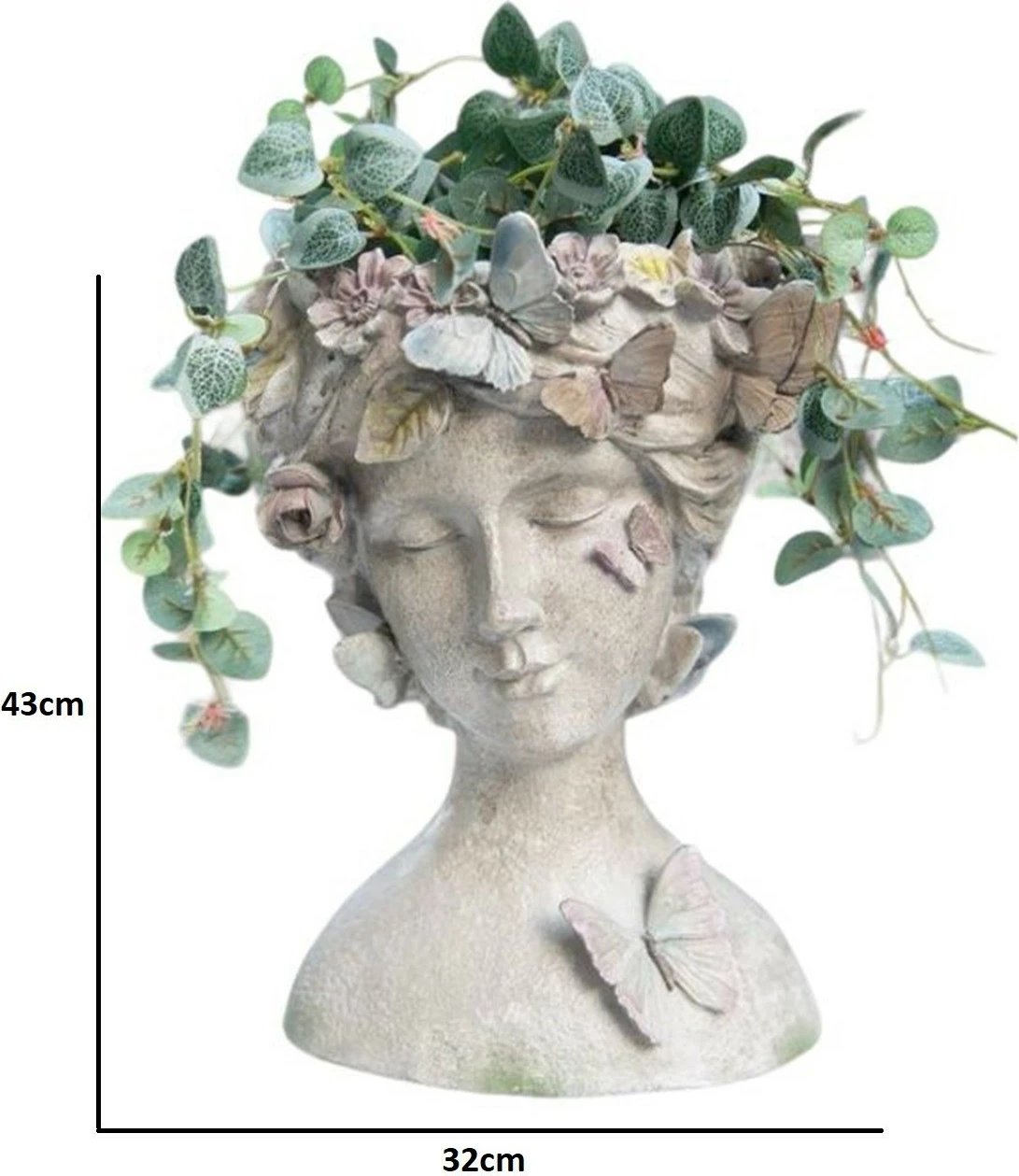 Vazo Evila Originals, Kelebek, bezhë, 43x32x32cm Vazo Evila Originals, Kelebek, bezhë, 43x32x32cm