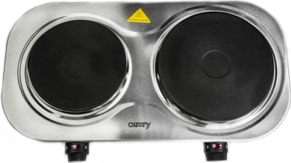 Shporet elektrik me dy pllaka, Adler, CR6511, 2500W, pllaka 185mm/155mm, rregullim 5‑shkallësh, Inox