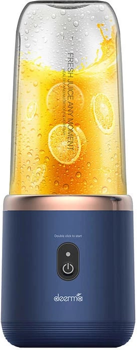 Blender portabil Deerma DEM-NU06, 400 ml, pa kabllo, Blu