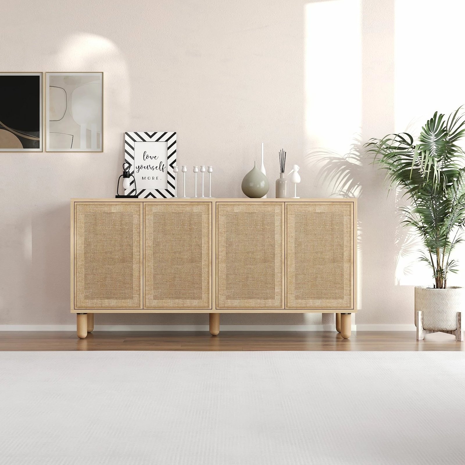 Konsol Leıla, ngjyrë Sapphire Oak, Skye Decor