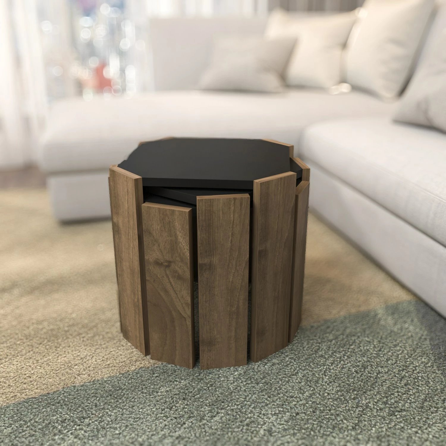 Tavolinë kafeje Hanah Home, Lori, anthracite dhe walnut