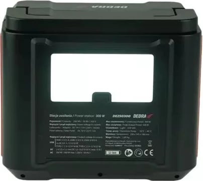 Stacion portativ energjie DEDRA DEZS0300, 20000 mAh, 500 W, Kuq