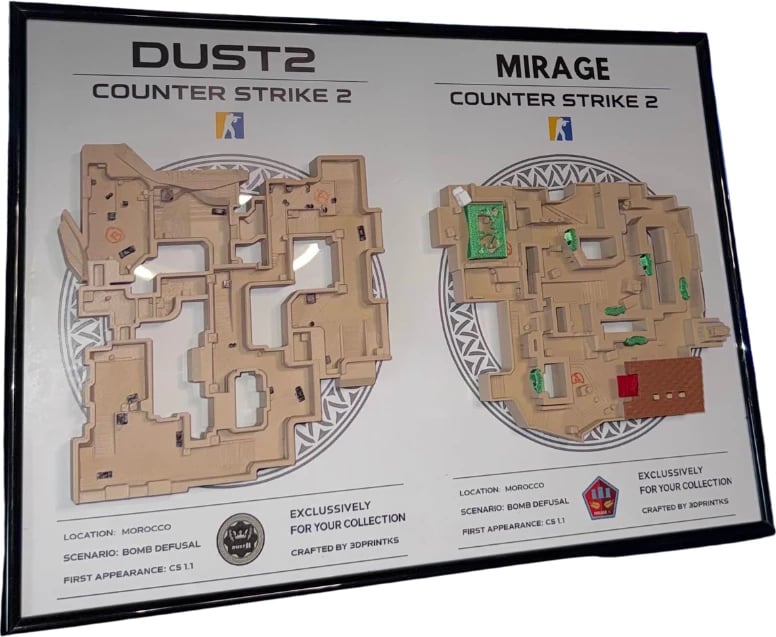 Kornizë CS2/CS:GO - 3D Map Dust2+Mirage