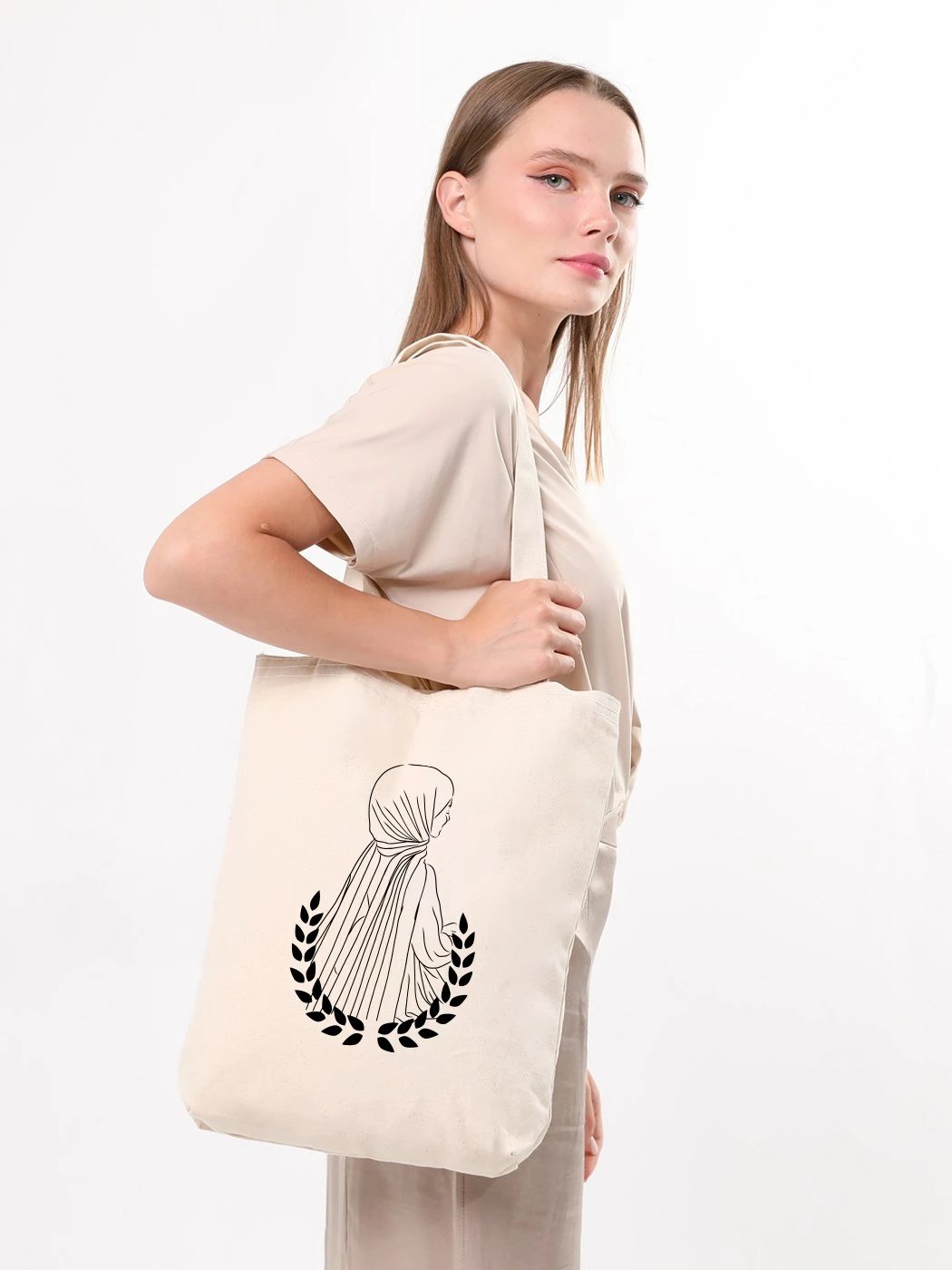 Çantë tote Zoozie Bags, krem, 35x40x8cm