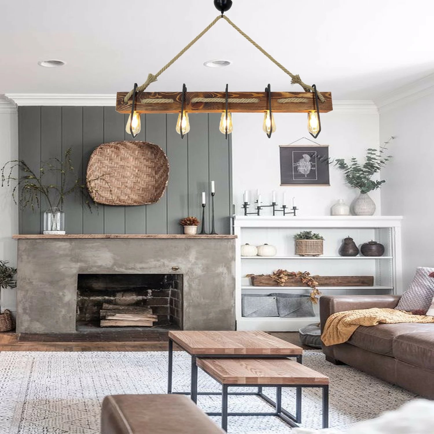 Llambë tavani Opviq, dru i fortë pishe, ngjyrë arre, Demir Kütük 3