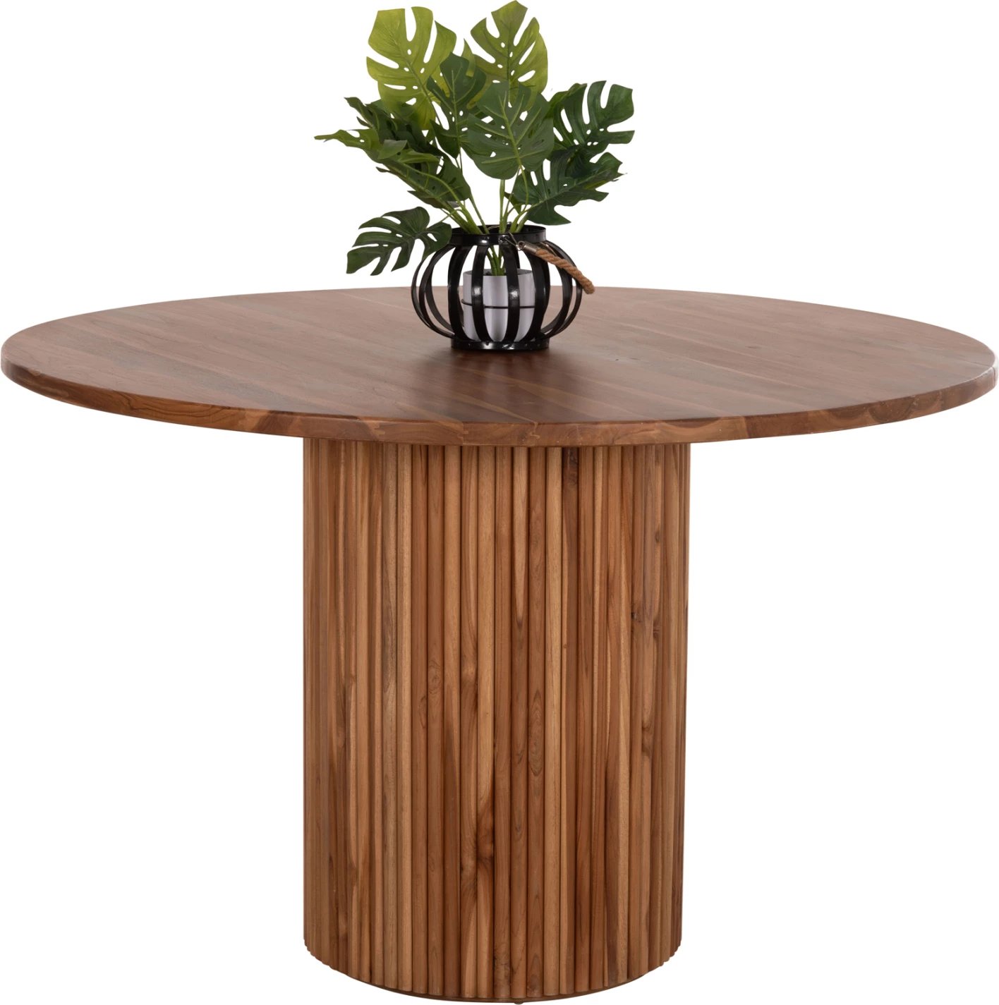 Tavolinë e rrumbullakët për ngrënie, dru tik, 130x79.5cm, trashësi 3cm